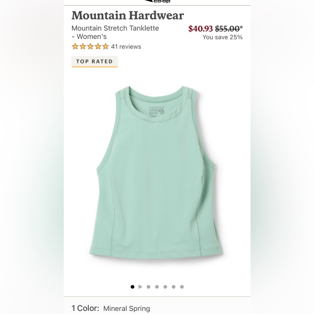 Mountain Hardwear mountain stretch tanklette XS NWOT